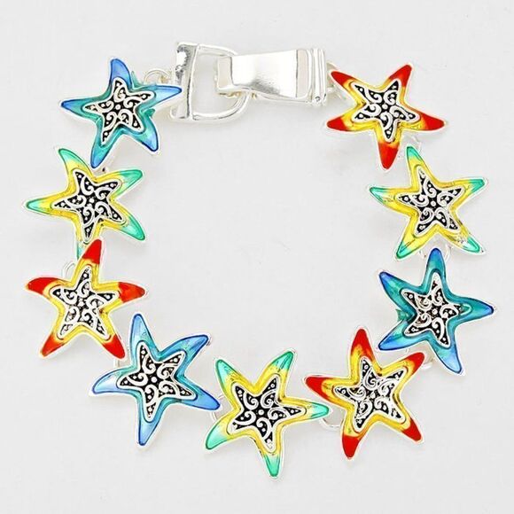 Colorful Starfish Magnetic Bracelet  - Picture 1 of 7